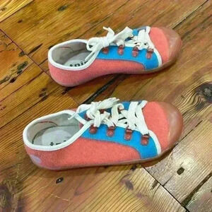Tnin orange and blue fashion sneakers eco friendly shoes size 2